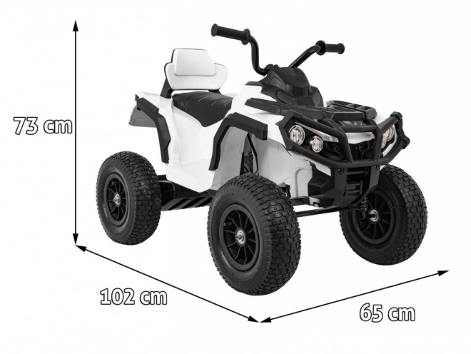 Gyerek akkumulátoros ATV Air Quad Fehér + Felfújható Kerekek + MP3 Rádió + Ingyenes Indítás