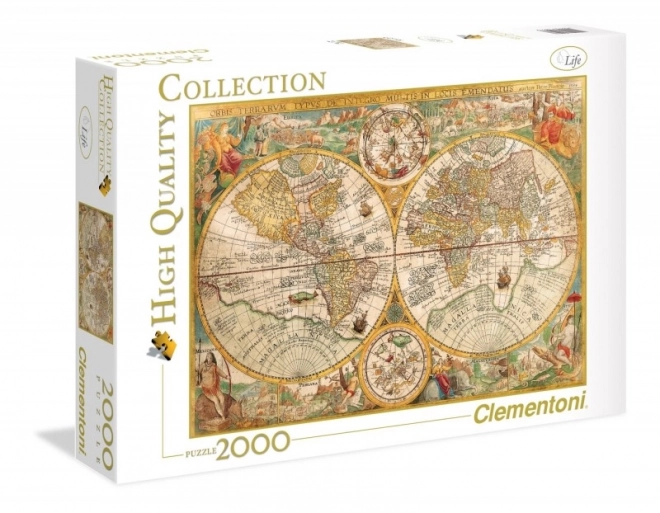 Clementoni történelmi világtérkép puzzle 2000 darabos