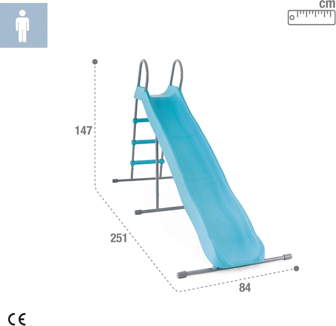Gyermek kerti csúszda 244 cm nagy acél műanyag