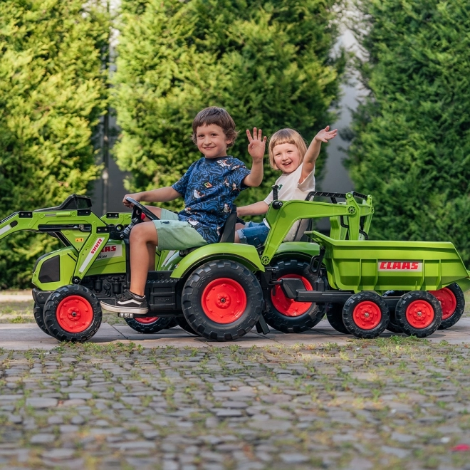 Traktor pedálos Class Atiom 430 zöld első és hátsó kanállal
