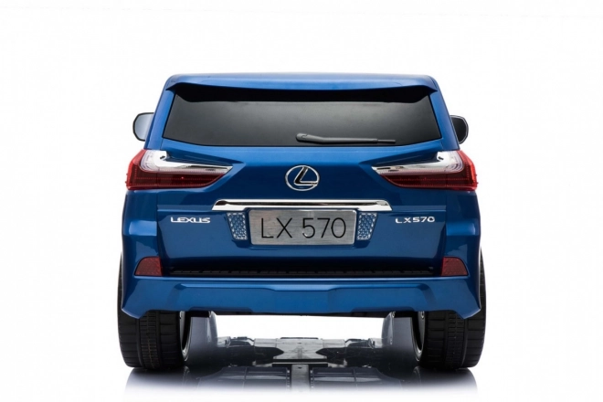 Lexus LX570 Kézzel festett autó gyerekeknek 2 fő részére - Kék + távirányító + EVA kerekek + rádió LED MP3-mal