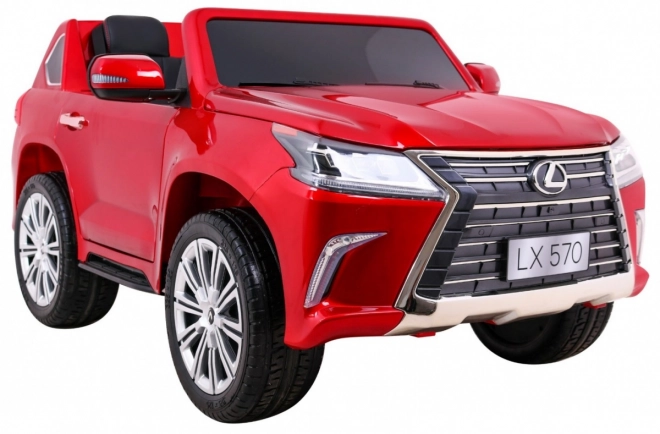 Lexus LX570 lakkozott autó 2 gyermek részére Piros + távirányító + EVA kerekek + MP3 LED rádió