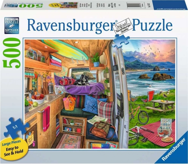 Ravensburger kilátás a lakókocsiból XXL puzzle 500 darabos