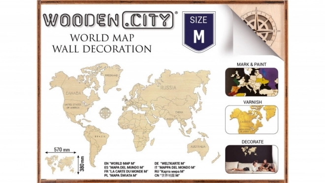 Wooden City 3D puzzle - világtérkép