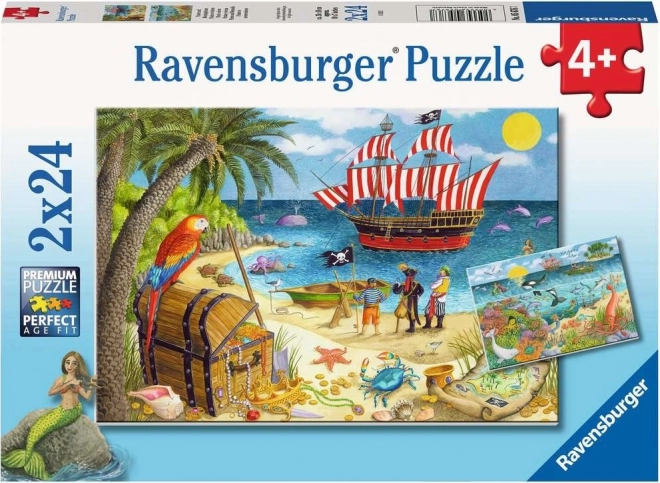 ravensburger kalózok és sellők puzzle 2x24 darabos készlet