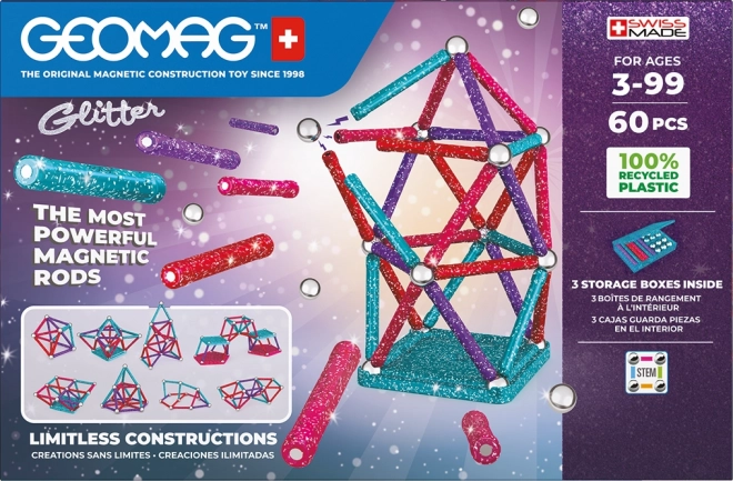 Geomag glitter újrahasznosított 60 darabos készlet