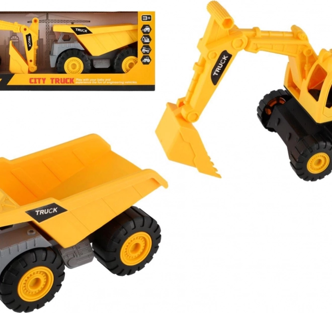 Építőipari autók 2 db műanyag 18 cm