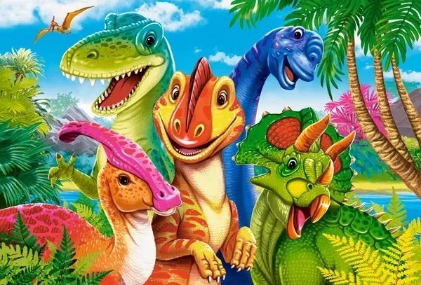 Dinoszauruszok szelfije padló Maxi puzzle