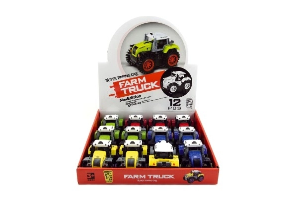 Traktor forgatható műanyag 10cm több színben elemmel