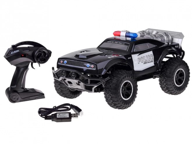 Nagy távirányítós monster truck RENDŐREK világítással Rc0626