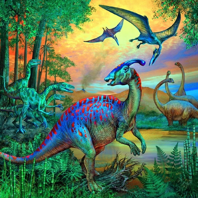 Lenyűgöző dinoszaurusz puzzle 3x49