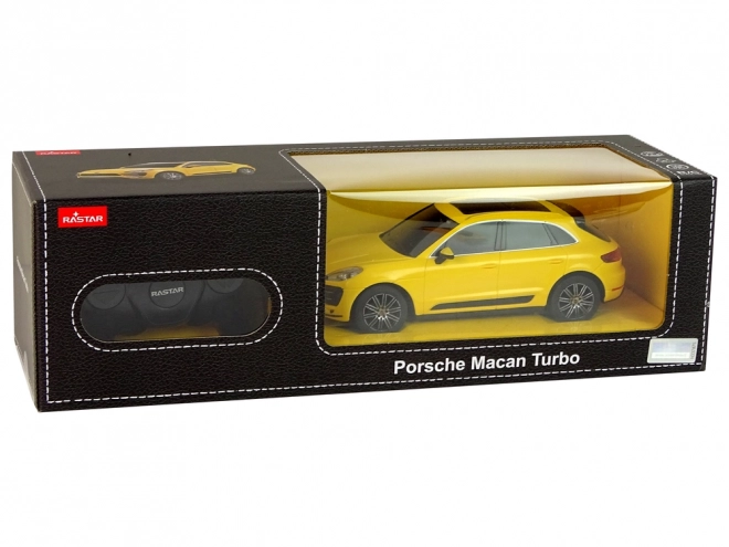 Rastar porsche macan turbo sárga távirányítós autó 1:24