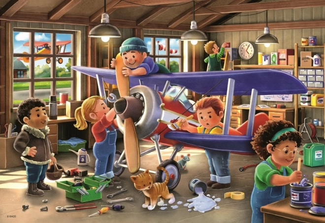 Puzzle - Légy repülőgép- és vonatszerelő - 2x24 darab - RAVENSBURGER