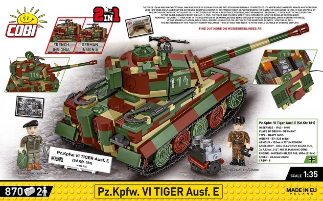 Páncélos Tigris Tank Modell 870 Darabos Építőkészlet