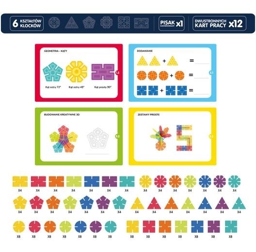 Geometriai Pehely Építőkészlet - 224 darab