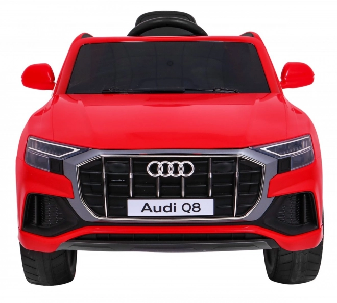Audi Q8 emelő gyerekeknek akkumulátor Piros + Távvezérlés + EVA + Lassú indítás + MP3 USB + LED lámpa