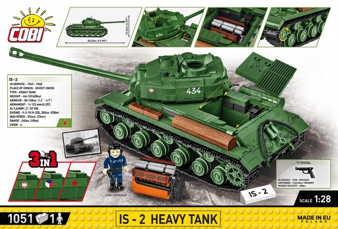 második világháborús IS-2 tank modell 1:28-ban