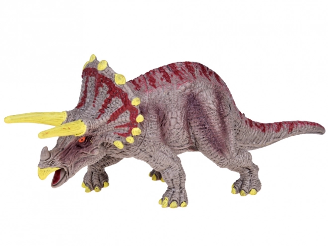 Gumiból készült triceratopsz dinoszaurusz figura