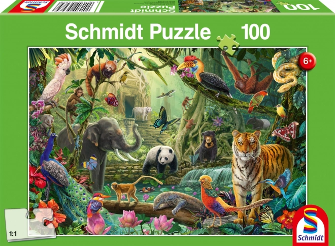 Színes dzsungel puzzle - 100 darabos