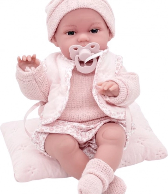 realisztikus baba újszülött mozgó funkcióval és puha textil testtel 34 cm