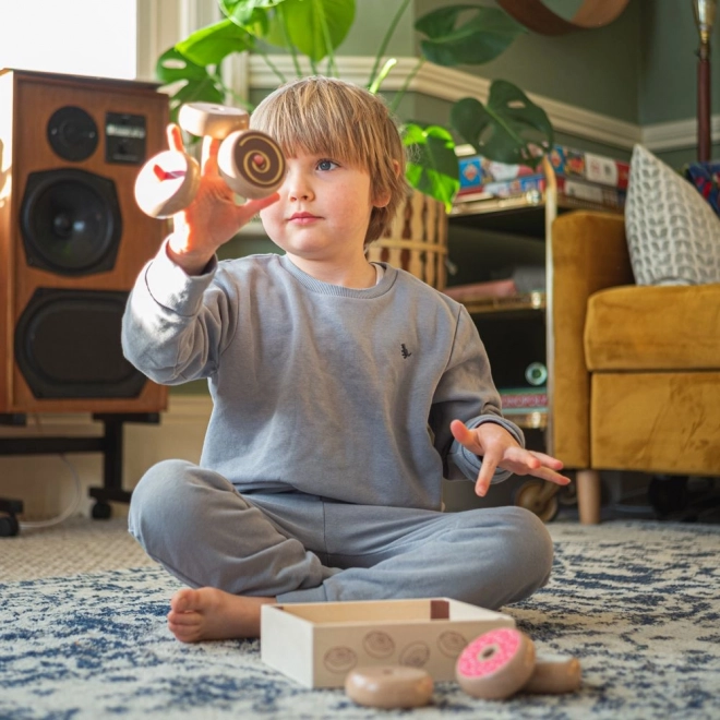 Fa akció doboz Bigjigs Toys fánkokkal