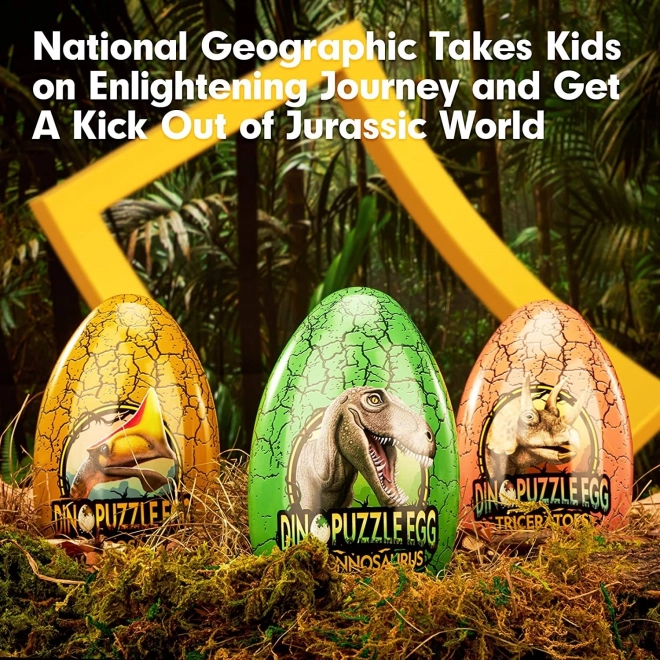 CubicFun National Geographic: Stegosaurus kétoldalas puzzle, 63 darabos tojásban