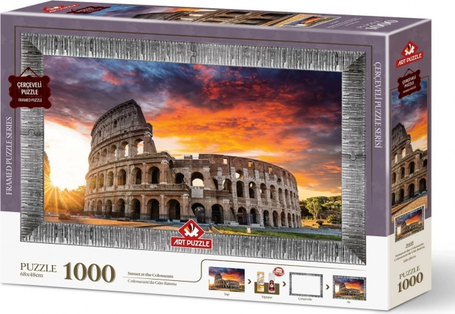 Puzzle naplemente a Kolosszeum felett ragasztóval és kerettel 1000 darab