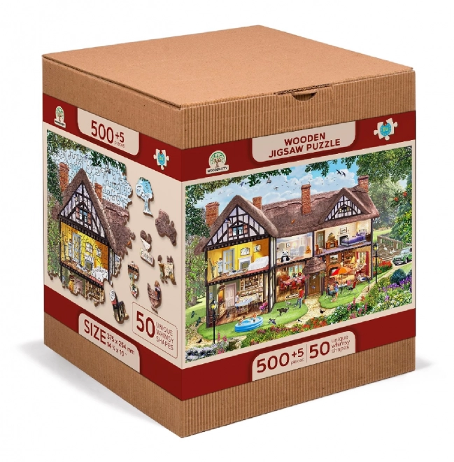 wooden city fa puzzle – Nyári szezon háza 2 az 1-ben, 505 darab, környezetbarát