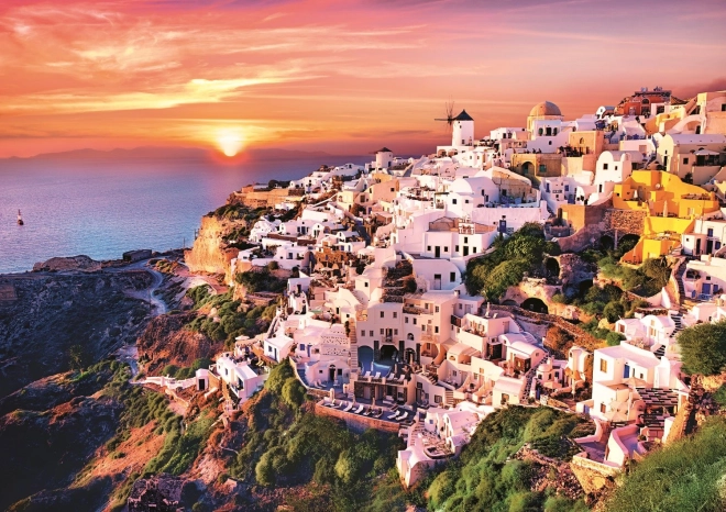 1000 darabos puzzle - Naplemente Santorini felett