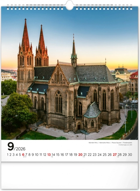 2026-os Prága fali naptár