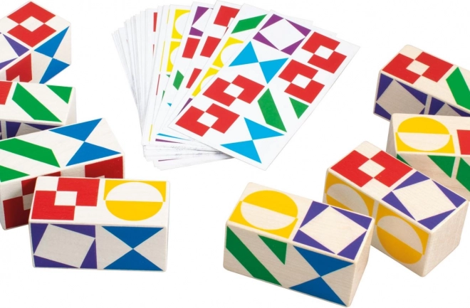 Társasjáték Domino Match fából dobozban