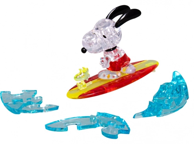 3D kristály puzzle szörföző Snoopy