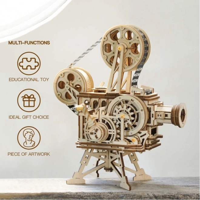 Rokr 3D fa puzzle mechanikus film vetítő 183 darab