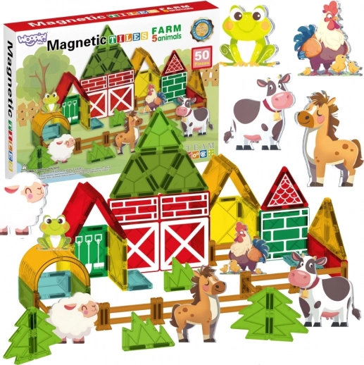 Mágneses építőkészlet 7,5 cm farm 30 darab Woopie