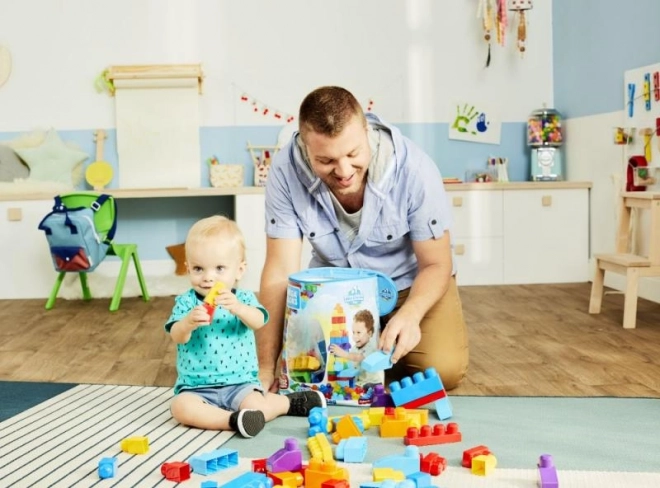 Mega Bloks nagy kockás zsák - kék