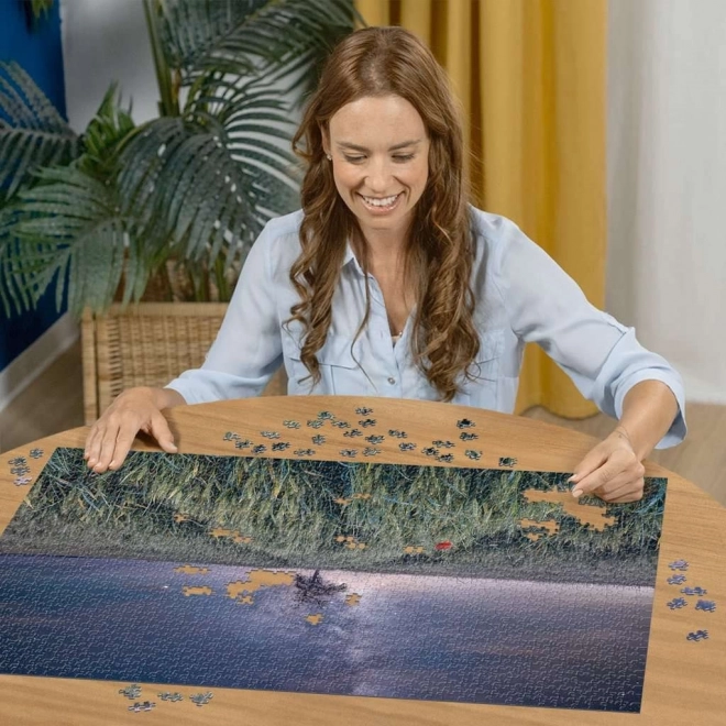 Éjszakai égbolt a búzamező felett puzzle