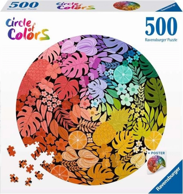 Ravensburger színes kör puzzle: Trópusi 500 darabos