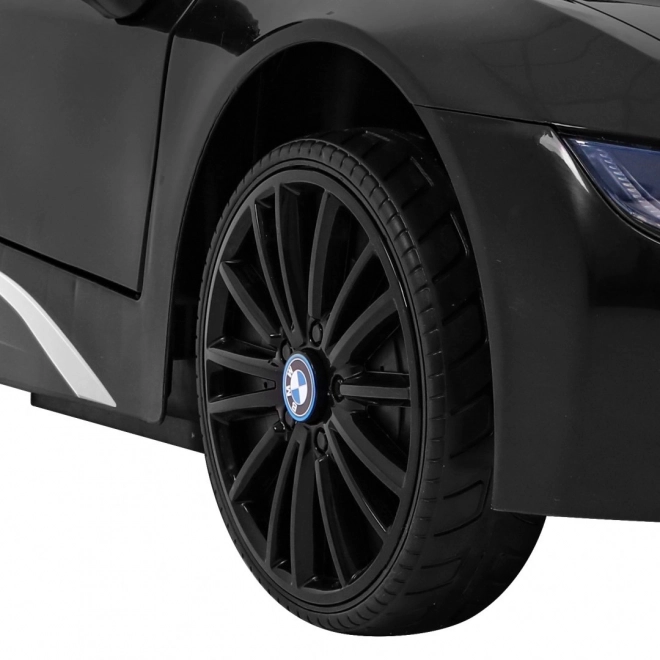 BMW I8 Lift Akkumulátoros Autó Fekete + távirányító + lassú indítás + 3 pontos övek + MP3 USB + LED dióda