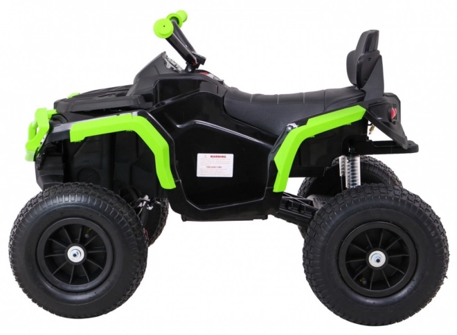 Gyermek ATV Air akkumulátoros quad Fekete-Zöld + felfújható kerekek + MP3 rádió + lassú indítás