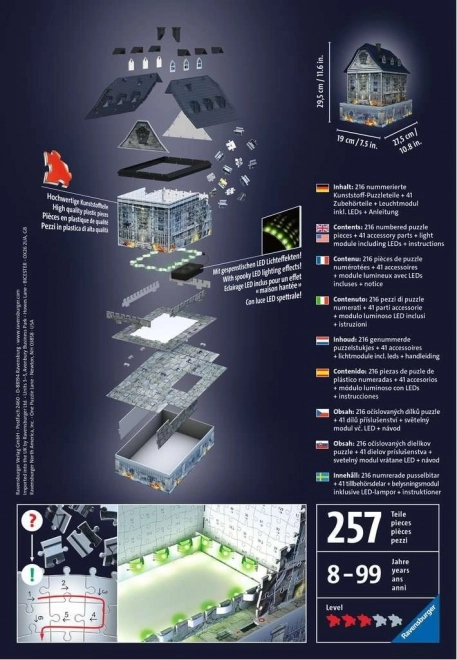 Ravensburger: 3D puzzle világító kísértetház 216 db