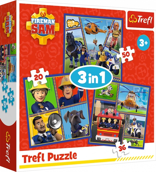 Trefl puzzle tűzoltó sam: sam napja 3 az 1-ben