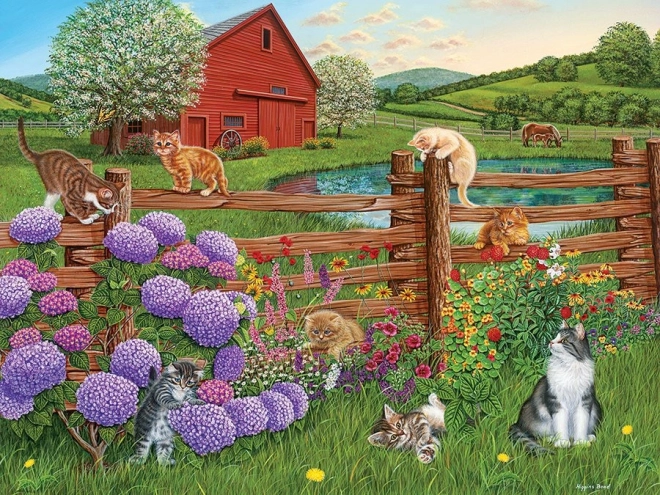 Kočky a farmán XL puzzle 275 darabos Cobble Hill