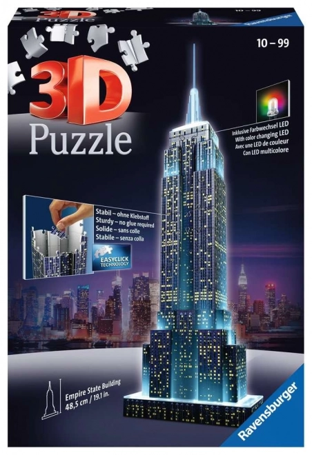 Ravensburger Világító 3D Puzzle Éjszakai Kiadás Empire State Building