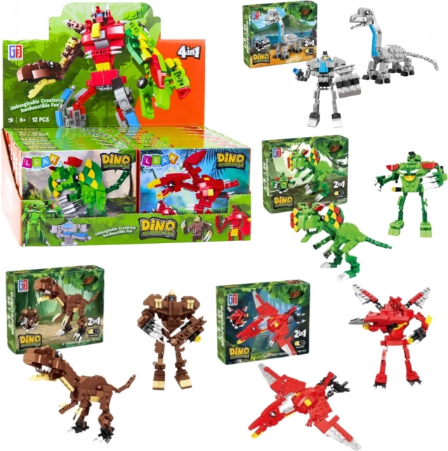 Építőkészlet dinoszaurusz és robot 2 az 1-ben, 50–70 darab, vegyes modellek