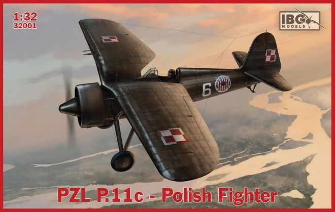 Plasztik modell készlet PZL P.11c lengyel vadászrepülőgép 1/32