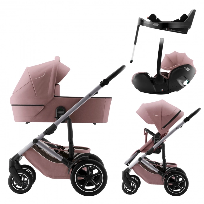 Kombinált babakocsi szett - Smile 5Z + Baby-Safe PRO autósülés + Vario Base 5Z, Dusty Rose