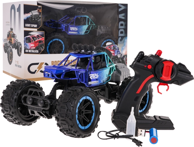 RC crawler REAL ROCK füstfunkcióval 1:16 – Kék