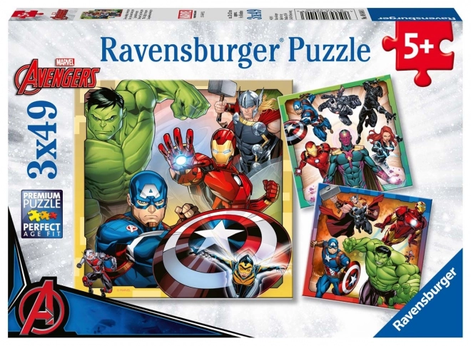 Ravensburger puzzle Marvel Avengers gyerekeknek, 3x49 darabos