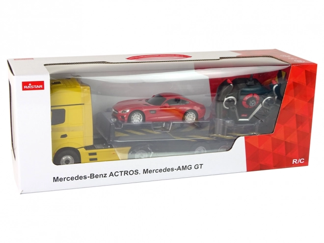 Rc távirányítós mercedes-benz tréler autó szett