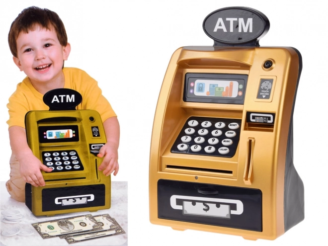 Gyerekek pénzkiadó játék bankautomata